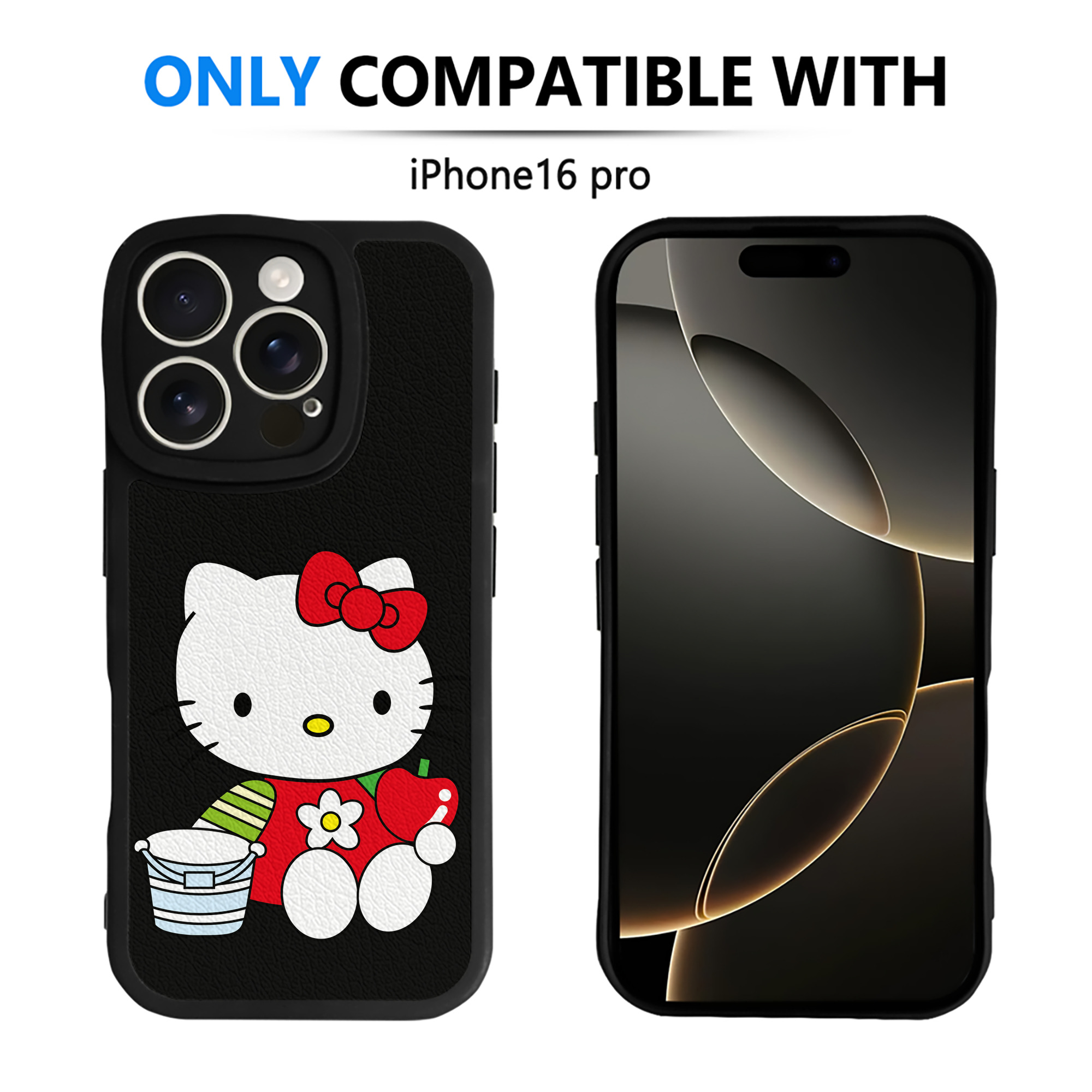 （画像用） Hello Kitty ハローキティ 【iPhone 16シリーズ対応】シリコンスマホケース（レザー調） 材質：シリコン
